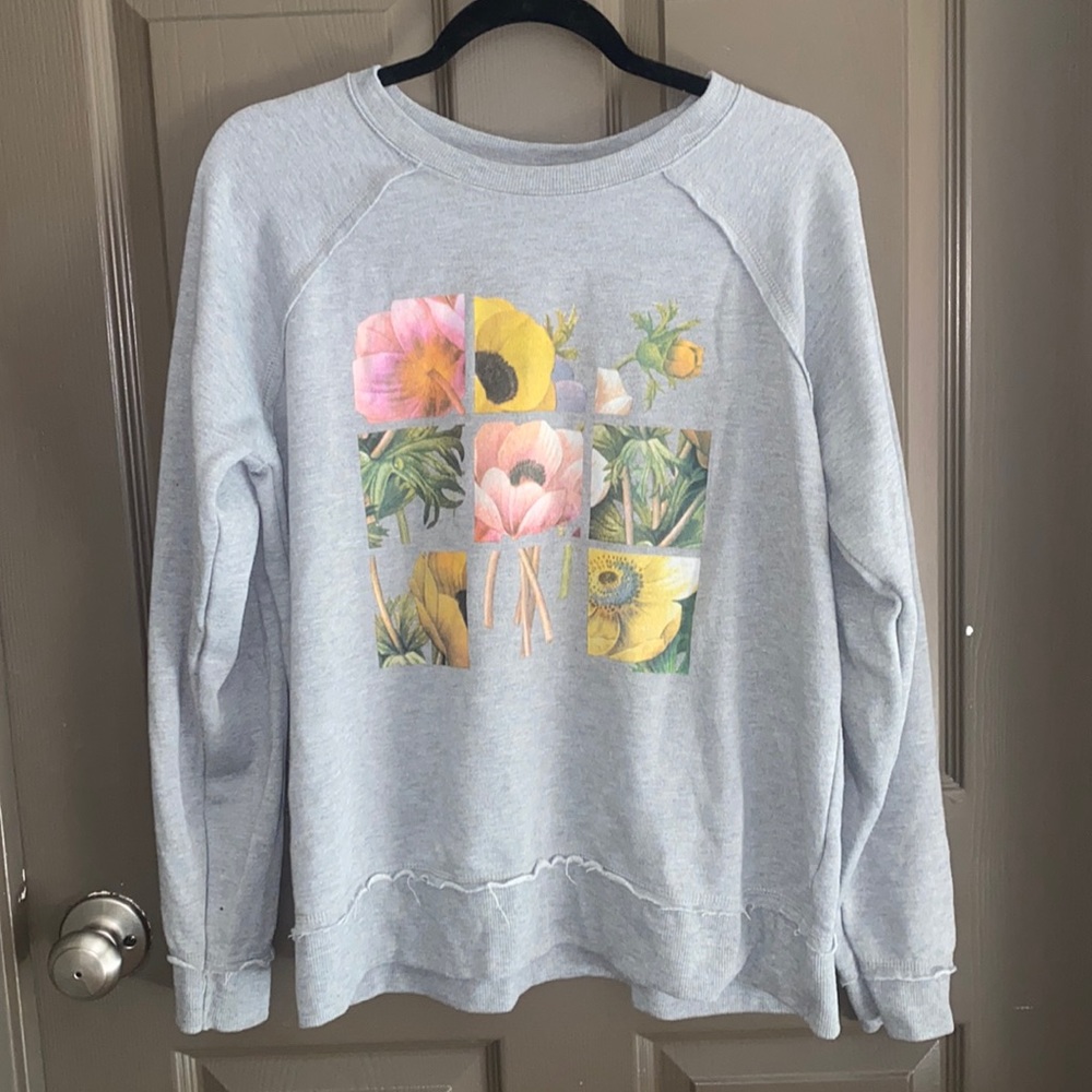 Grey Floral Sweatshirt